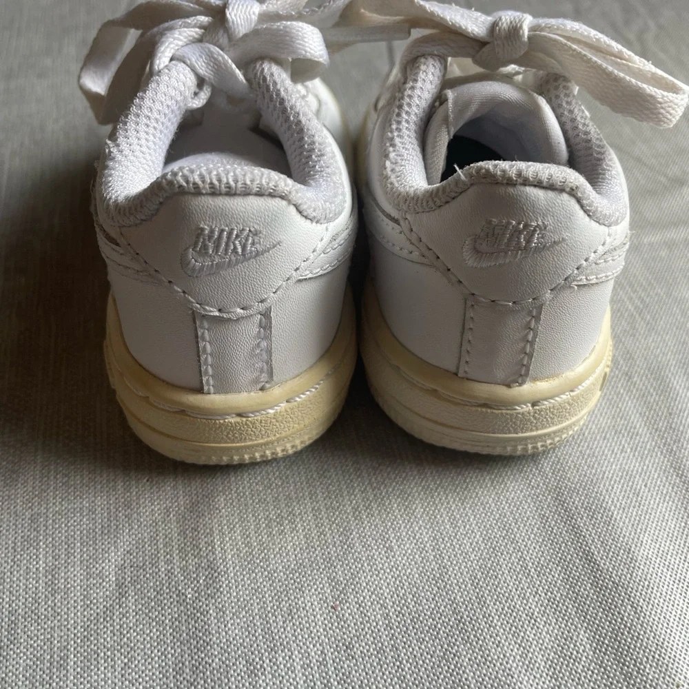 White Nike Air forces size 4C infant